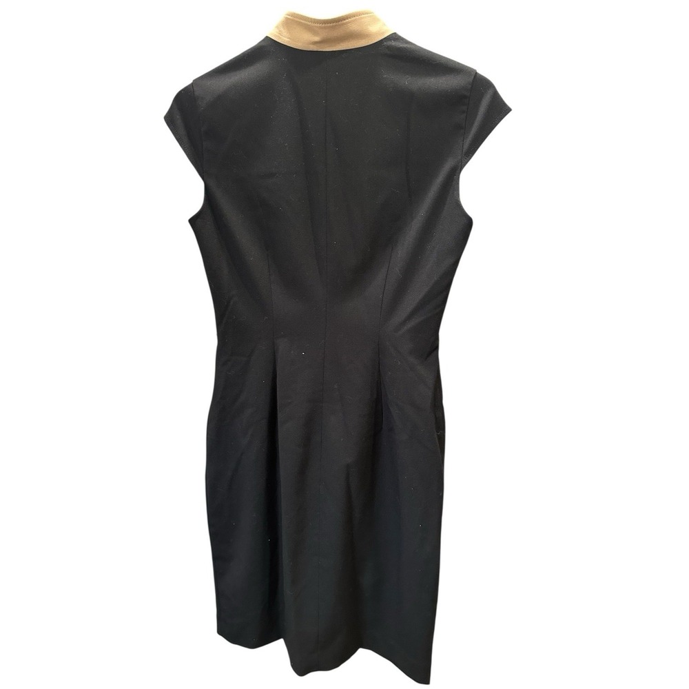 Calvin Klein Taupe Black Colorblock Sheath Shirt Dress Office Cocktail Size 4 - Picture 2 of 8